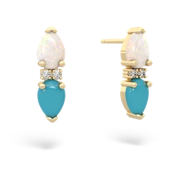 Opal Bowtie Drop 14K Yellow Gold earrings E0865