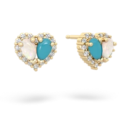 Opal Halo 14K Yellow Gold earrings E7008