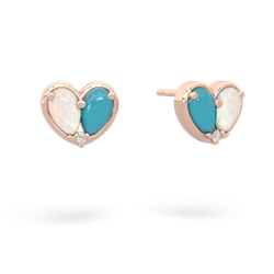 Opal 'Our Heart' 14K Rose Gold earrings E5072