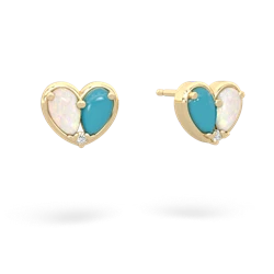 Opal 'Our Heart' 14K Yellow Gold earrings E5072