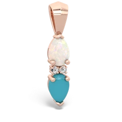 Opal Bowtie Drop 14K Rose Gold pendant P0865