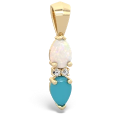 Opal Bowtie Drop 14K Yellow Gold pendant P0865