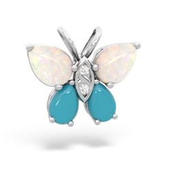 Opal Butterfly 14K White Gold pendant P2215