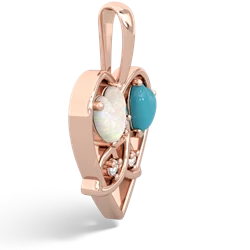 Opal Celtic Trinity Heart 14K Rose Gold pendant P5331