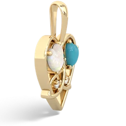 Opal Celtic Trinity Heart 14K Yellow Gold pendant P5331