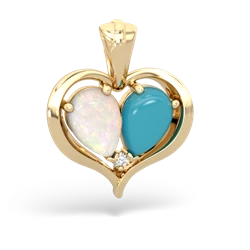 Opal Two Become One 14K Yellow Gold pendant P5330
