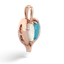 Opal Two Become One 14K Rose Gold pendant P5330