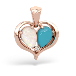 Opal Two Become One 14K Rose Gold pendant P5330