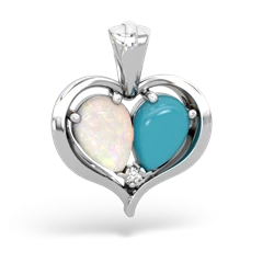 Opal Two Become One 14K White Gold pendant P5330