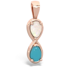 Opal Infinity 14K Rose Gold pendant P5050