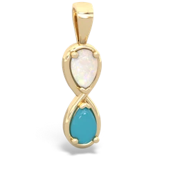 Opal Infinity 14K Yellow Gold pendant P5050