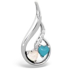 Opal Keepsake Curves 14K White Gold pendant P5450