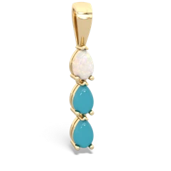 Opal Dew Drops 14K Yellow Gold pendant P2251