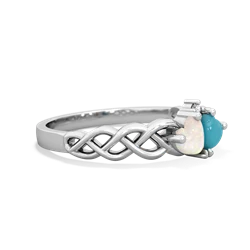 Opal Heart To Heart Braid 14K White Gold ring R5870