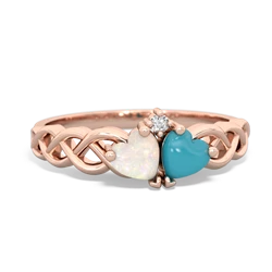 Opal Heart To Heart Braid 14K Rose Gold ring R5870