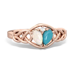 Opal Celtic Love Knot 14K Rose Gold ring R5420