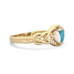 Opal Celtic Love Knot 14K Yellow Gold ring R5420