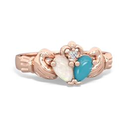 Opal 'Our Heart' Claddagh 14K Rose Gold ring R2388