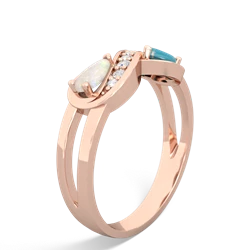 Opal Diamond Infinity 14K Rose Gold ring R5390