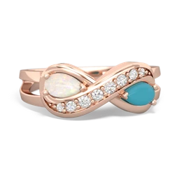 Opal Diamond Infinity 14K Rose Gold ring R5390