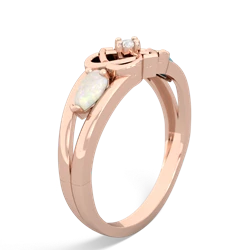 Opal Hearts Intertwined 14K Rose Gold ring R5880