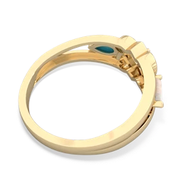 Opal Hearts Intertwined 14K Yellow Gold ring R5880