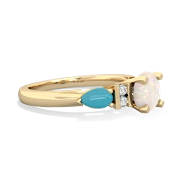Opal 6Mm Round Eternal Embrace Engagement 14K Yellow Gold ring R2005