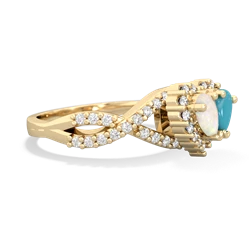 Opal Diamond Twist 'One Heart' 14K Yellow Gold ring R2640HRT