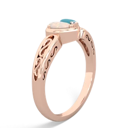 Opal Filligree 'One Heart' 14K Rose Gold ring R5070