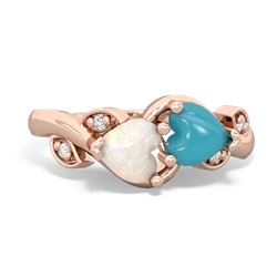 Opal Floral Elegance 14K Rose Gold ring R5790