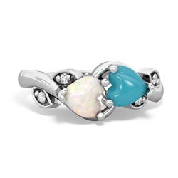 Opal Floral Elegance 14K White Gold ring R5790