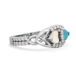 Opal Sparkling Celtic Knot 14K White Gold ring R2645