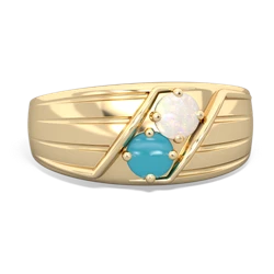 Opal Men's Streamline 14K Yellow Gold ring R0460