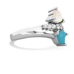 Opal Heart To Heart 14K White Gold ring R2064