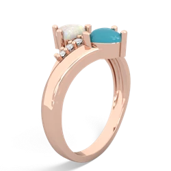 Opal Heart To Heart 14K Rose Gold ring R2064