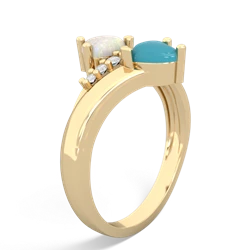 Opal Heart To Heart 14K Yellow Gold ring R2064