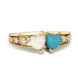 Opal Heart To Heart 14K Yellow Gold ring R3342