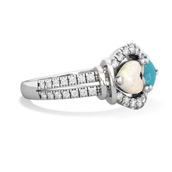 Opal Art-Deco Keepsake 14K White Gold ring R5630