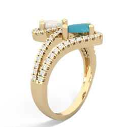 Opal Diamond Dazzler 14K Yellow Gold ring R3000