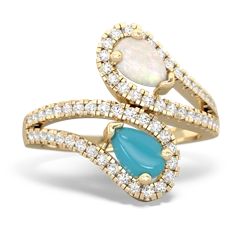 Opal Diamond Dazzler 14K Yellow Gold ring R3000