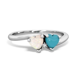 Opal Sweethearts 14K White Gold ring R5260