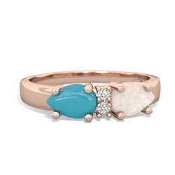 Opal Pear Bowtie 14K Rose Gold ring R0865