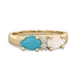 Opal Pear Bowtie 14K Yellow Gold ring R0865