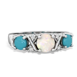 Opal Hugs And Kisses 14K White Gold ring R5016