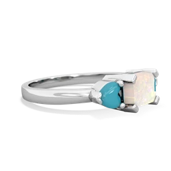 Opal Three Stone 14K White Gold ring R5235