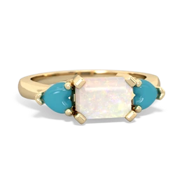 Opal Three Stone 14K Yellow Gold ring R5235