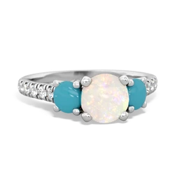 Opal Pave Trellis 14K White Gold ring R5500