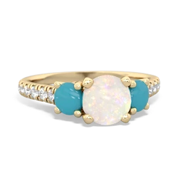 Opal Pave Trellis 14K Yellow Gold ring R5500