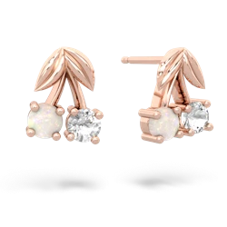Opal Sweet Cherries 14K Rose Gold earrings E7001