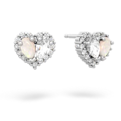 Opal Halo 14K White Gold earrings E7008